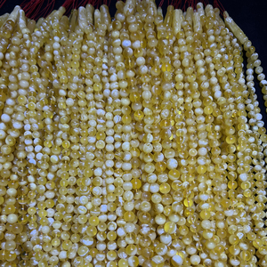 Bijoux en ambre naturel Russie <span class=keywords><strong>baltique</strong></span> Perles rondes blanches et transparentes de haute qualité Perles de prière musulmanes complètes avec imams 10-14 - Product Image 2