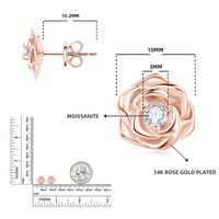 925 Sterling Silber D Farbe VVS1Moissan ite Ohrring 3mm Rose Flower Ohrring Ohr stecker