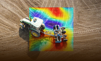 Visualisasi 3D GNSS Land Leveller RTK Auto Blade Control untuk Pertanian
