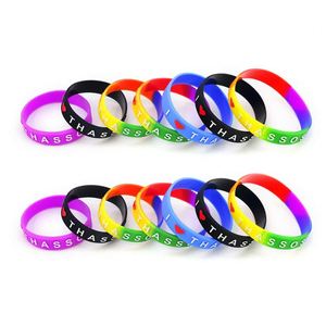 Colorful Silicone Environmental Friendly Inspirational Quotes Motivational Saying Bracelet Wristband Logo for Event Promotional - Product Image 3