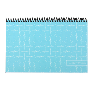 The Superior Register Account Tracker <b>Notebook</b> W-Blue Model <b>Spiral</b> <b>Bound</b> Blue Printed Cover - Product Image 1