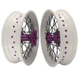 Ruedas de Motocicleta de Aleación Anodizada de 17 Pulgadas y 36 Radios, Ruedas <span class=keywords><strong>Supermoto</strong></span> para KTM EXC SXF SX 250 300 <span class=keywords><strong>450</strong></span> - Product Image 2