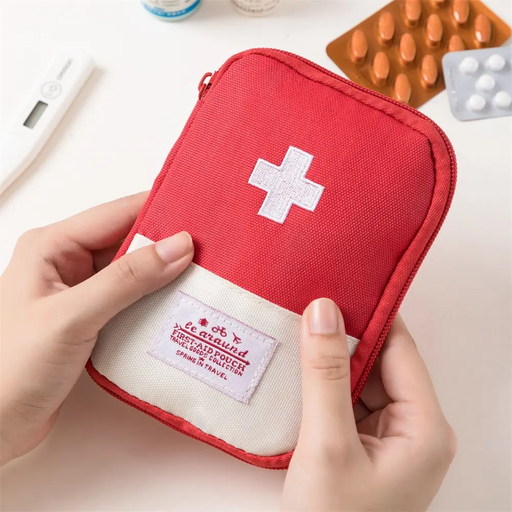 Mini Bolsa De Medicina portátil, botiquín de primeros auxilios, Kits de emergencia médica, organizador, bolsa de almacenamiento de pastillas de medicina para el hogar al aire libre