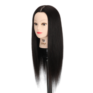 Cabeza de Maniquí de Cabello Natural de 22 Pulgadas para Trenzado y Corte, Cabeza de Entrenamiento con Soporte de Trípode para Peluquería - Product Image 1