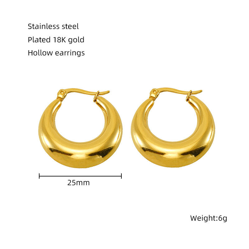 ZXG927 - Hollow Earring with Flat Needle [25mm]