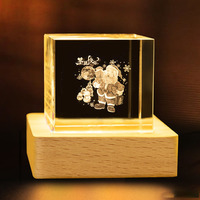 Cubo de Cristal K9 Grabado con Láser 3D de 6 cm, Nueva Luz Nocturna de Cristal, Recuerdo, Regalo para Máquina de Grabado Láser UV Xtool F2