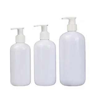 Bouteille de lotion pour le corps de conditionneur vide rond en plastique PET de luxe 250ml 300ml 500ml bouteille à pompe de shampooing