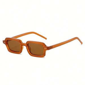 Lunettes de soleil carrées à petite monture, couleur gelée, avec rivets, protection UV400, personnalisables avec logo, pour hommes et femmes, collection mode 2025 - Product Image 1