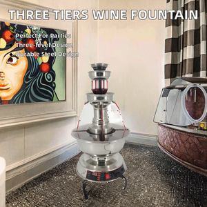 เครื่องอุ่นเครื่องดื่ม เครื่องทำน้ำพุไวน์แดง แชมเปญ เครื่องอุ่นไวน์ 3 ชั้น เครื่องทำน้ำผลไม้แบบน้ำตก สำหรับร้านอาหาร งานปาร์ตี้ - Product Image 2