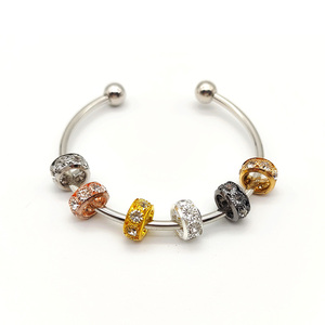 목걸이 DIY 액세서리 용 벌크 합성 모조 다이아몬드 금속 비즈 만들기 보석 용 <span class=keywords><strong>10mm</strong></span> 12mm 지르콘 합금 스페이서 비즈 - Product Image 3