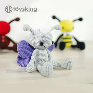 Nieuwe Ontwerp Handgemaakte Leuke Haak Baby Spelen Speelgoed Kinderen Amigurumi Pop Meisje Haak Bee Speelgoed