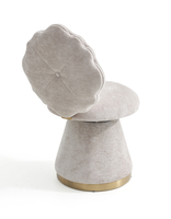 Banc minimaliste moderne avec base en métal et assise en tissu, design contemporain pour hôtel, école, salon, chambre à coucher, siège individuel