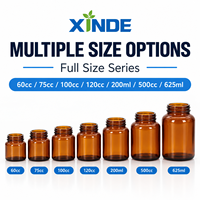 Bocaux en verre à large ouverture XINDE Amber avec bouchon métallique, flacon à large ouverture pour huiles essentielles, comprimés et capsules