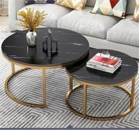 Table basse ronde gigogne en marbre pour salon, meuble central, table d'appoint d'angle de luxe amovible, table basse