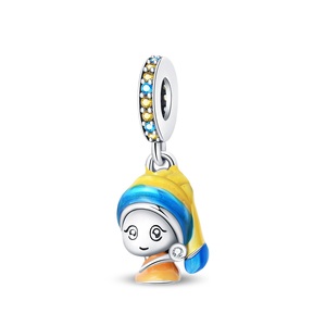 Nuovo Charm Originale in Argento Sterling S925, Serie Dipinti Famosi: Mona Lisa, <span class=keywords><strong>Figlio</strong></span> dell'Uomo, Van Gogh, Ciondolo per <span class=keywords><strong>Bracciale</strong></span> Fai-da-Te da Donna - Product Image 3