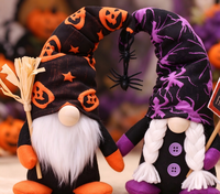 Ensemble de poupées gnomes d'Halloween, ornements en tissu en forme d'araignée, décorations de table en peluche pour la maison et les fêtes, vente en gros, OEM ODM disponibles