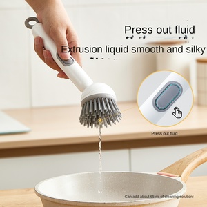 Brosse de nettoyage réglable avec poignée et distributeur intégré pour les rayures des ustensiles de cuisine et des articles de cuisson - Vente en gros de pièces détachées pour appareils électroménagers - Product Image 5