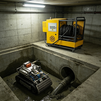Robot de dragage électrique sur chenilles à autonomie étendue pour opération continue en réservoir