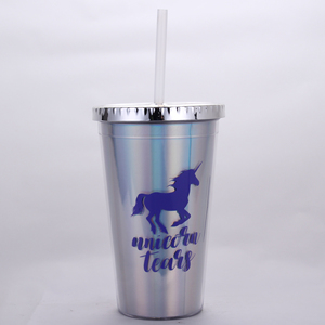 Venta al por mayor logotipo personalizado reutilizable doble pared 16oz vaso de plástico acrílico transparente taza de café de viaje con pajita - Product Image 6
