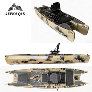Kayak LSF 3,82 m pour 1 ou 2 personnes, kayak à pédales pour la pêche en mer et les sports <span class=keywords><strong>de</strong></span> plein air, <span class=keywords><strong>avec</strong></span> une capacité incroyable, fabriqué en HDPE durable - Product Image 4