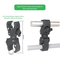 Support universel double pince pour caméra pour voiturettes de golf, chariots à parapluies et poussettes, studio photo et supports Ram - Accessoire pour sports d'action
