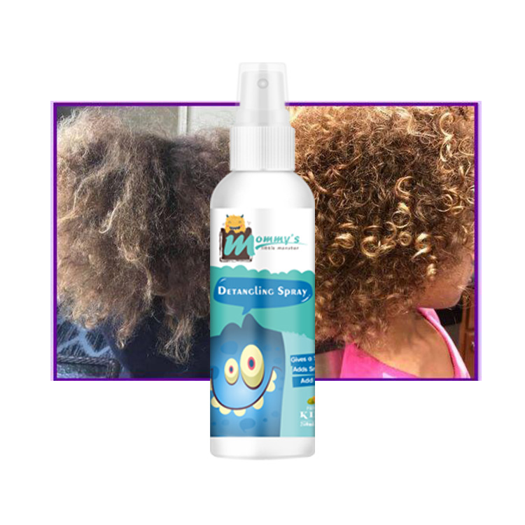 Tangle-free vegan kids coconut hairspray coconut oil hair detangling spray children spray for baby curly hair