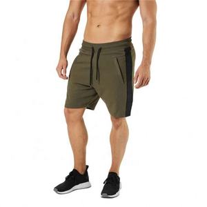 Short d'extérieur pour homme gris chiné avec bandes latérales 100% coton/polyester avec décoration personnalisée et taille élastique - Product Image 6