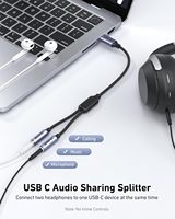 Adaptateur audio BENFEI USB C vers double prise jack 3,5 mm, pour 2 personnes partageant musique et films