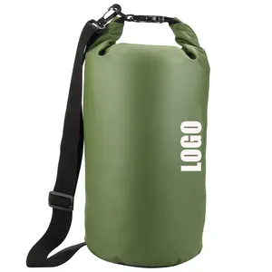 Sacs étanches 500D en PVC étanches avec logo personnalisé 5L 10L 20L 30L Sac à dos de rangement pour le sport pour le kayak, le bateau, le ski, la randonnée Sacs d'extérieur