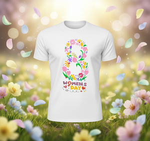 Camiseta con Estampado Floral para el Día de la Mujer, 100% Algodón, Cuello Redondo, Casual, Primavera Verano, Corte Regular, Manga Corta - Product Image 2
