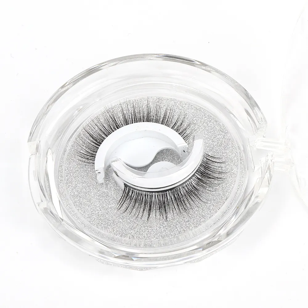New Style Self-adhesive false eyelash Self-adhesive false Silk Lashes Eyelash Round Acrylic Package self adhesive eye lashes