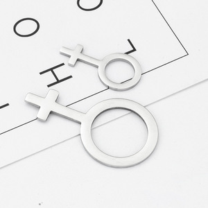 Pendentif symbole homme et femme Accessoires en acier inoxydable DIY collier bracelet chandail chaîne personnalité couple décoratif - Product Image 5
