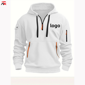 เสื้อสเวตเตอร์มีฮู้ดมีซิปสำหรับผู้ชายทันสมัยน้ำหนักเบาเสื้อแจ็คเก็ตแขนยาวทรงหลวมลำลองมีกระเป๋า - Product Image 4