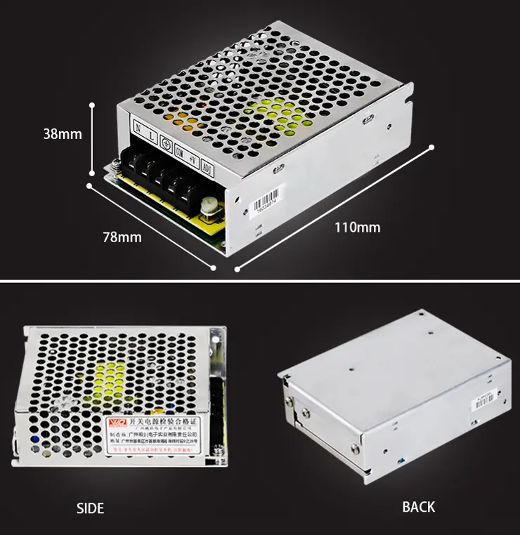 WEIDUN WA-50S-12 50W 12V 4.2A ACDCシングル出力SMPS電源 (DTFパウダーシェーカー用)