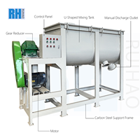 Mélangeur horizontal industriel certifié CE, machine de mélange automatique chauffante pour le mélange de poudres et granulés, 100L 200L