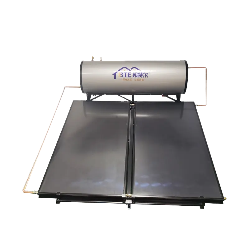 300L Hot Sale Druck Solar warmwasser bereiter Flachdach installation mit horizontalem Solarkollektor