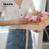 Boite à fleurs blanches de forme carrée, cadeau de la saint-valentin, 2021, 50 pièces