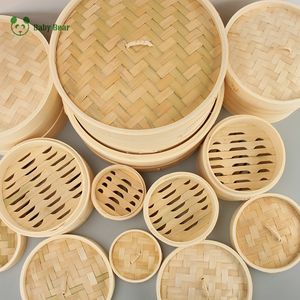 Ensemble de paniers vapeur pour aliments en bambou écologique Babybear, capacité de 3 L, 2 étages, mini cuiseur à dim sum, vente en gros - Product Image 6