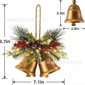 Guirlandes lumineuses de Noël JMX avec pommes de pin et baies, décoration intérieure pour la maison, ornements d'arbre D480 1 - Product Image 4