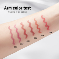 Crayon à lèvres O'CHEAL, imperméable, mat, velours, effet peel-off, longue tenue, couleur intense, facile à appliquer, ne se décolore pas, 6 teintes, 3g