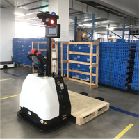 Chariot élévateur intelligent sans conducteur 1500 kg, navigation laser SLAM par code QR, transpalette automatique pour l'automatisation des entrepôts