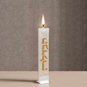 Customization Multicolor Snowflake Grained Ritualistic <strong>Candle</strong> Colours <strong>Ice</strong> Havdalah <strong>Candle</strong> in Jewish Activity - Product Image 1