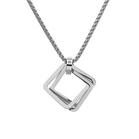 Pendentif géométrique pour homme, pendentif pour couple, longue chaîne, vente en gros de bijoux