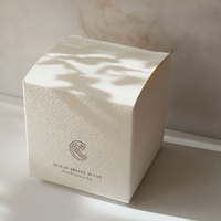 Boîte en papier texturé de petite taille, avec vernis sélectif UV rose doré, pour baume à lèvres et cosmétiques