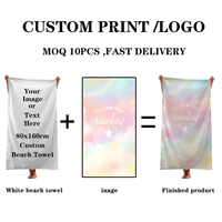 Vente en gros de serviettes de plage en microfibre d'été imprimées numériquement sans sable avec logo en daim gaufré pour la plage ou la salle de sport