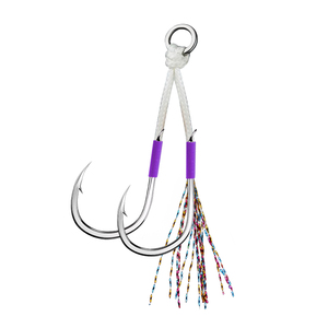 อี้หวู่ พลาเมอร์ 2 ชิ้น/ถุง 13 #   17 #   เบ็ดตกปลาทะเลเหล็กกล้าคาร์บอนแบบสองหัว - Product Image 6