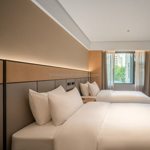 Ensemble de lit d'hôtel moderne en bois à prix abordable avec tête de lit rembourrée et canapé intégré pour hôtels commerciaux 3 étoiles - Product Image 5