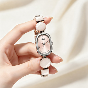 Women's Oval Quartz <b>Watch</b> <b>Diamond</b>-Studded Bracelet Waterproof Quartz <b>Watch</b> Simple and Versatile Fashion Women's <b>Watch</b> - Product Image 2