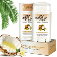Crème déodorante pour femme ELAIMEI, parfum longue durée 75g, noix de coco et vanille, marque privée, déodorant en stick réutilisable pour les aisselles