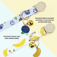 Kalung Kucing NIBAO 2 Pack Motif Pisang & Blueberry, dengan Pengaman Lepas Cepat, Set Kalung Hewan Peliharaan Lucu untuk Kucing & Anjing Kecil